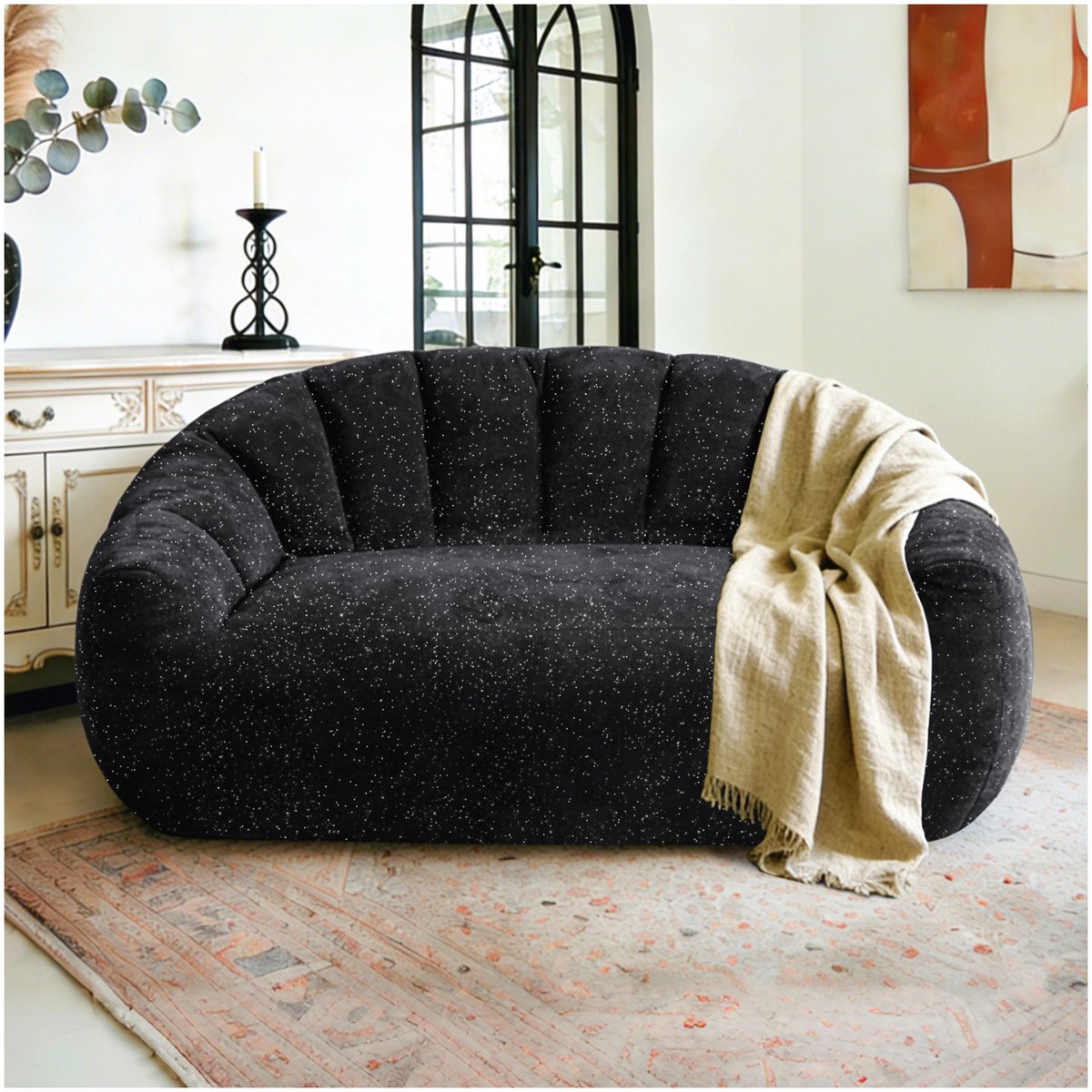 FloraGrace Zitzak 140 x 98 x 61 cm - Ruime Loungestoel Met Rugleuning En Armleuningen - Vo