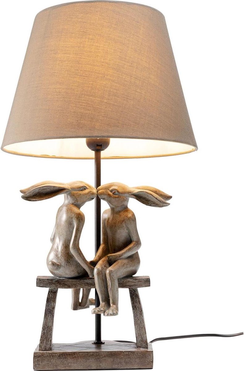 Tafellamp Dier - Nachtlampje Kinderkamer - Sfeerverlichting Huis - Uniek Design Figuur - 53 cm Hoog - Wit
