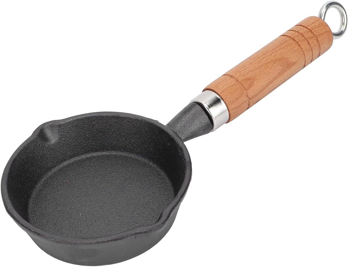 Gietijzeren Koekenpan - Mini Pan - Eieren Bakken - Gelijkmatige Warmte - 10 cm - Zwart