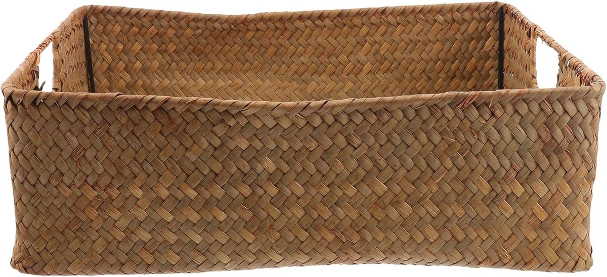 Handgeweven Fruitmand en Opbergmanden Set voor Tafel, Keuken en Badkamer - Rectangular Rattan Mand voor Kruidenierswaren, Toiletpapier en Theezakjes