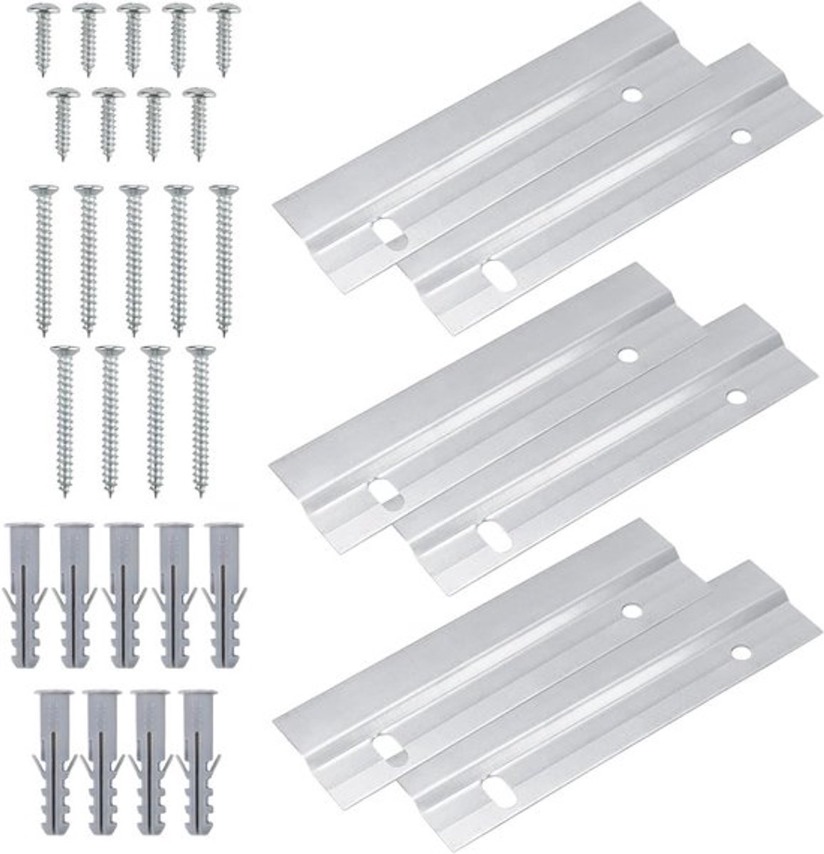 Z Clamps voor Ophangen - 6 Stuks, Wandbeugels voor Foto's, Spiegels en Planken, Inclusief Montagekit en Franse Rails