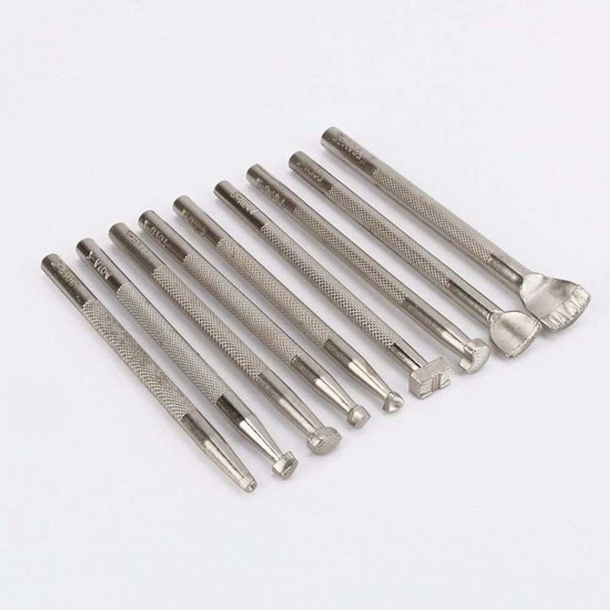 Set van 9 Stukken Gereedschap voor Leerbewerking - Hobbymateriaal voor Leerbewerking, Stempels en Snijden