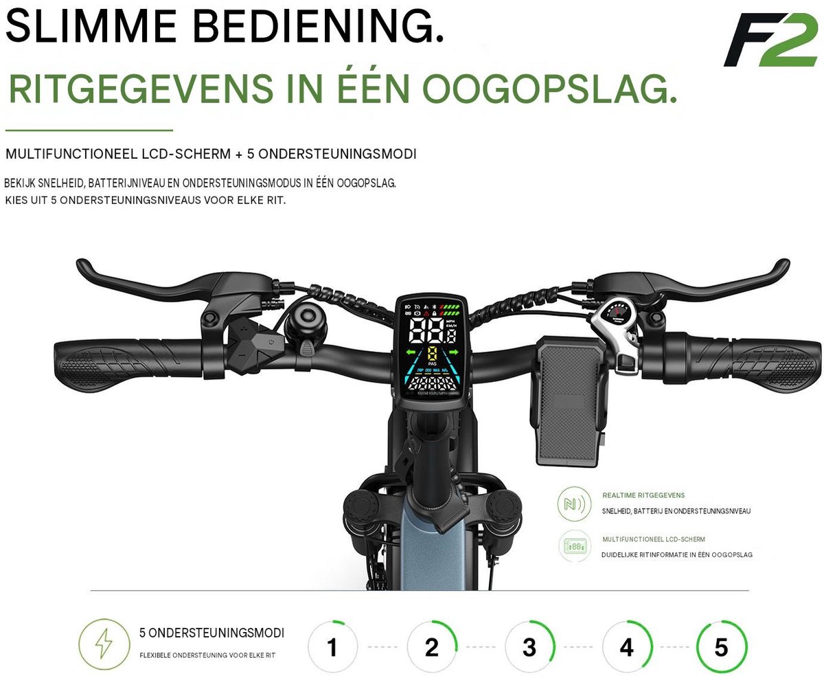 SMARTAI 20x4.0" Elektrische Fiets - Actieradius 100km - 20 Inch opvouwbare City Commuter E-Bike thumbnail 5