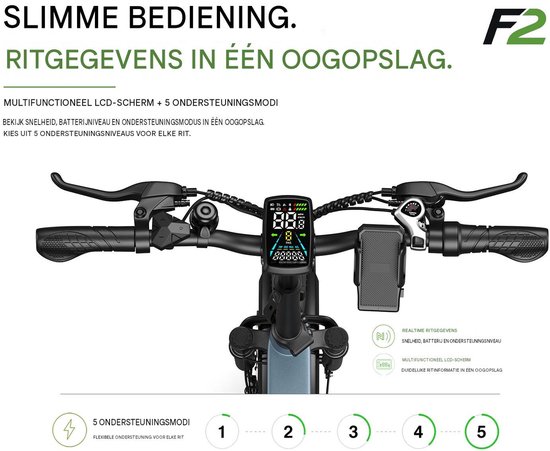 20x4.0" Elektrische Fiets- Verwijderbare batterij 48V 15Ah -Actieradius 100km - Motor 250W - Shimano 7 versnellingen - 20 Inch opvouwbare City Commuter E-Bike - Elektrische vouwfietsen - Zwart — afbeelding 5