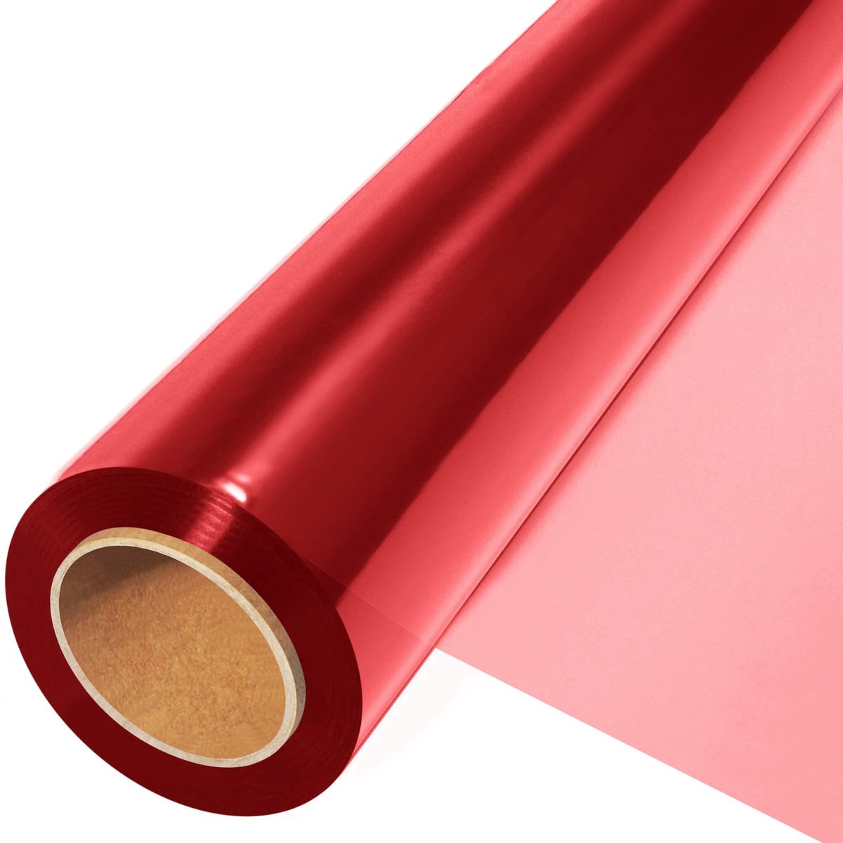 Solidchoice - Rood Transparant Cellofaanpapier - Glanzend Verpakkingsmateriaal - 45cm x 30m - Perfect voor Cadeaus - Geschikt voor Feestjes en Bloemen