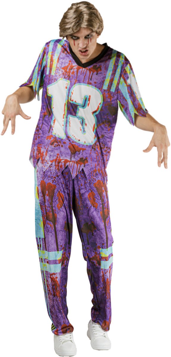 Joya Party® Zombie Cheerleader Heren Verkleedpak | Zombie Kostuum Man | Halloween Kostuum | 2-Delige Set | Horror Verkleedkleding Mannen | Koppel Kostuum | Carnaval | Maat L/XL