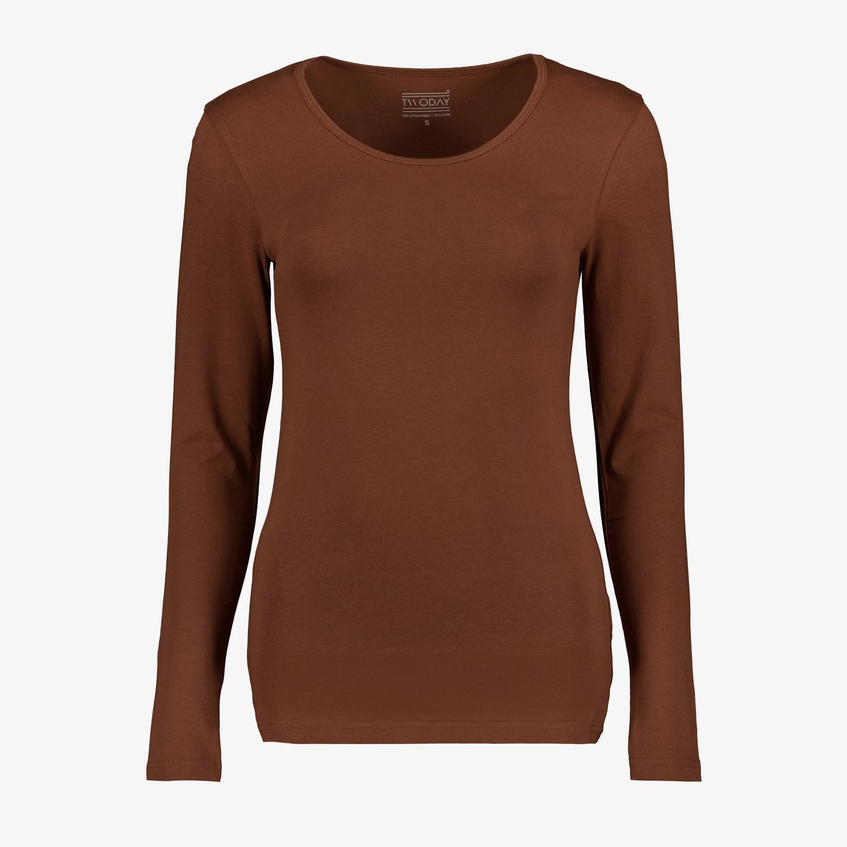 TwoDay dames basic longsleeve shirt bruin - Maat 3XL