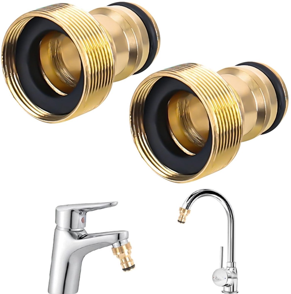 Solidchoice - Universele Waterkraan Adapter voor Tuinslangen (2 Stuks)