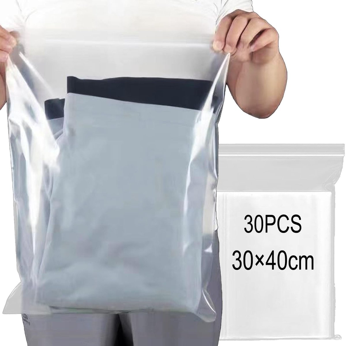 Solidchoice - 30 Stuks Transparante Afdichtzakken - Waterdicht en Herbruikbaar