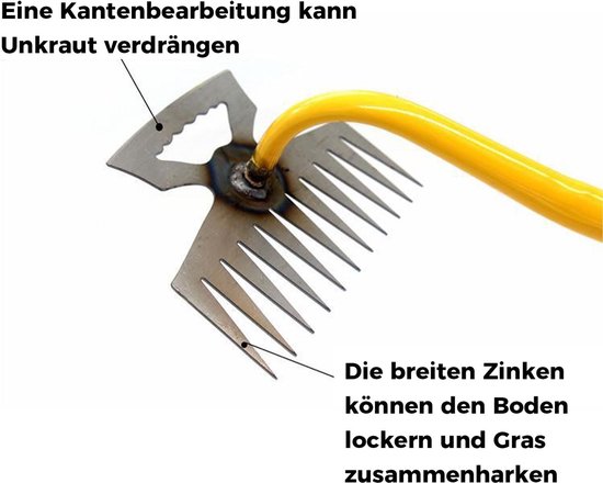 Onkruidstekers - Tuingereedschap - 2-In-1 Handmatig Onkruidverwijderings En Voegschraper Van Roestvrij Staal - 11 Tanden - Voor Distels En Ander Veelvoorkomend Onkruid Uit Uw Tuin Verwijderen van Merkloos	 — afbeelding 4