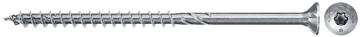 Fischer 200x Power-Fast II FPF II CTX25P 5 x 80 mm BC verzonken kop met binnenster TX25 deeldraad galvanisch verzinkt blauw gepassiveerd - 670346