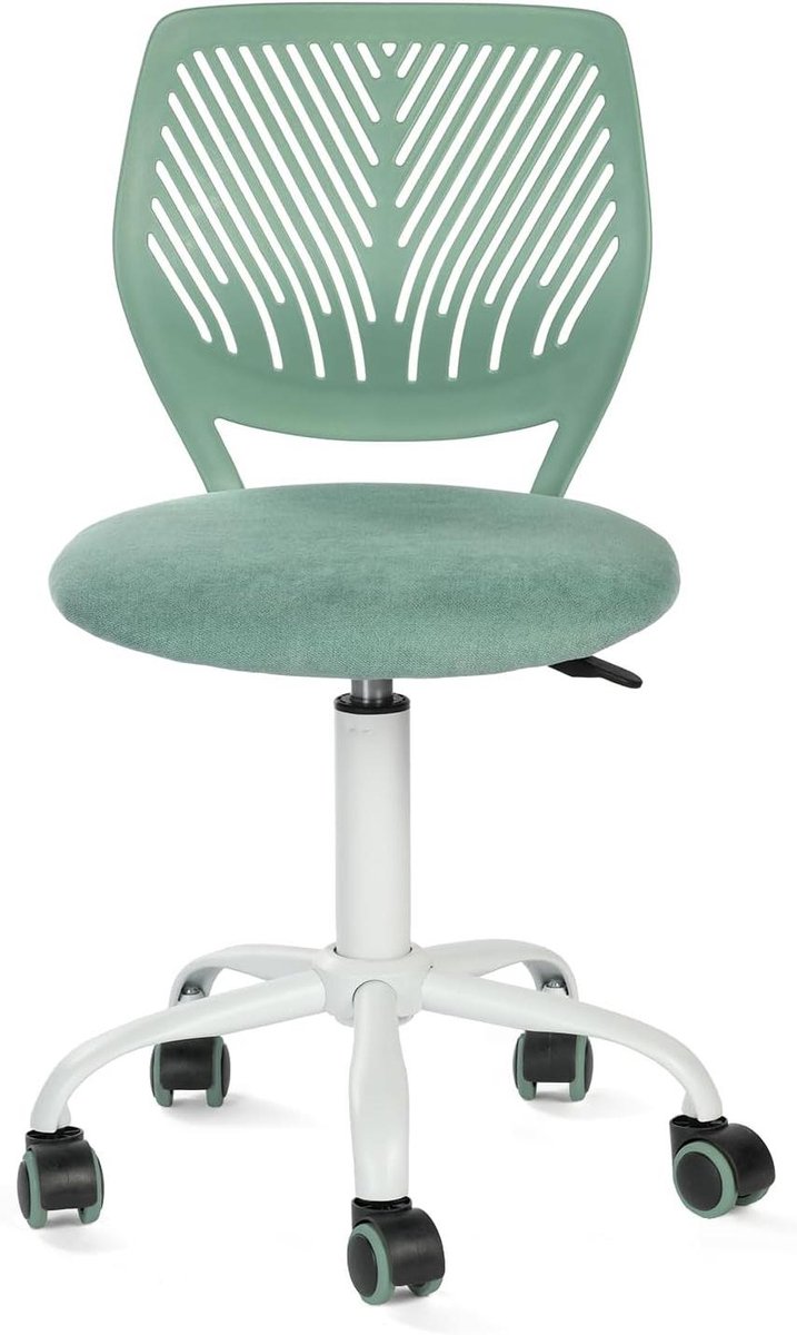 Kinder Bureaustoel - Ergonomische Stoel - Comfortabel Zitten - Ademend Gaasdoek - 38 x 40 x 86 cm - Aqua