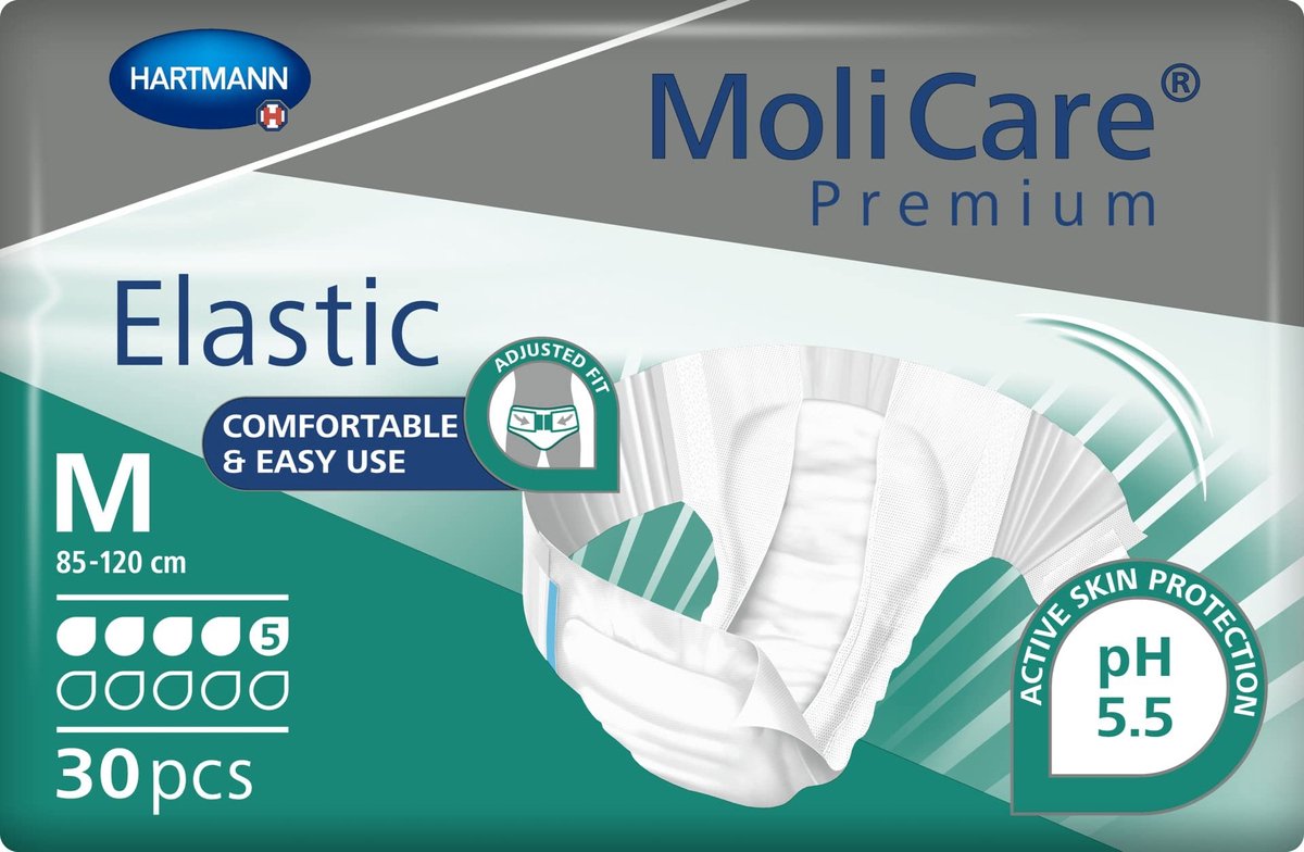 Solidchoice - Premium Elastische Luiers voor Volwassenen, 5 Druppels, Maat M, 30 Stuks