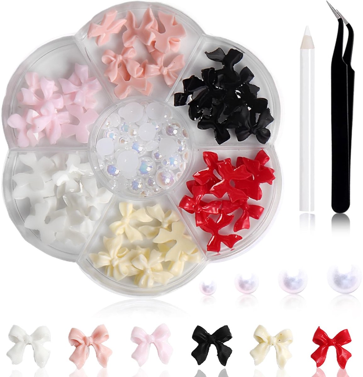 Solidchoice - Box met Kleurige 3D Nagelstrikjes voor Nageldecoratie