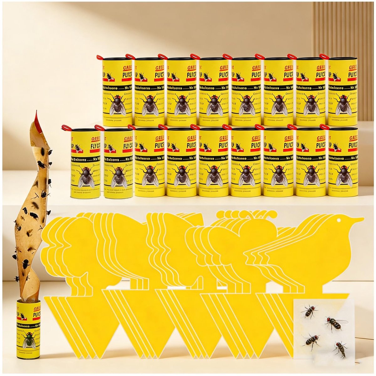 Solidchoice - Vliegenvangers met 20 Gele Stickers voor Insectenbestrijding
