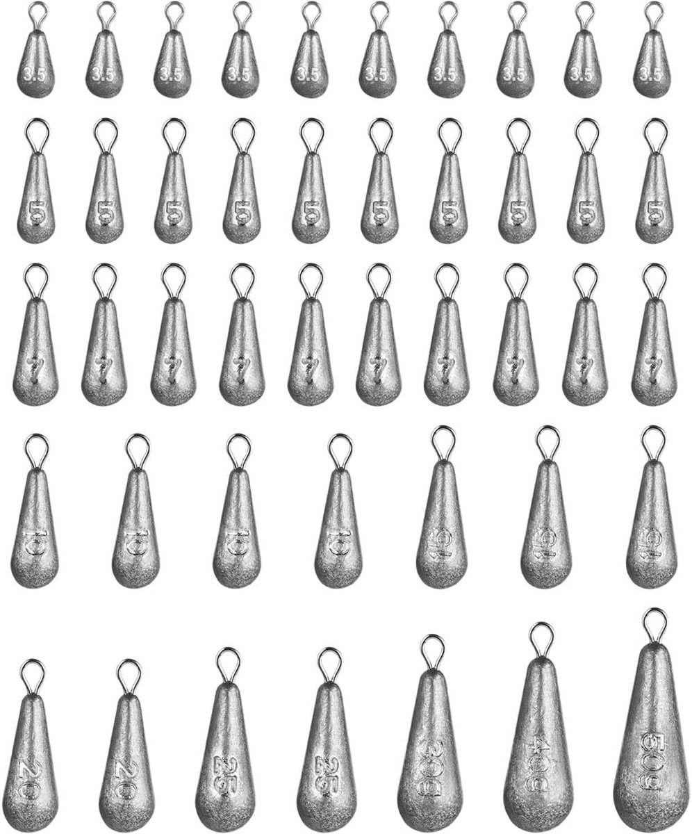 Solidchoice - Druppelvorm Visgewichten Set - 44 Stuks voor Vissers
