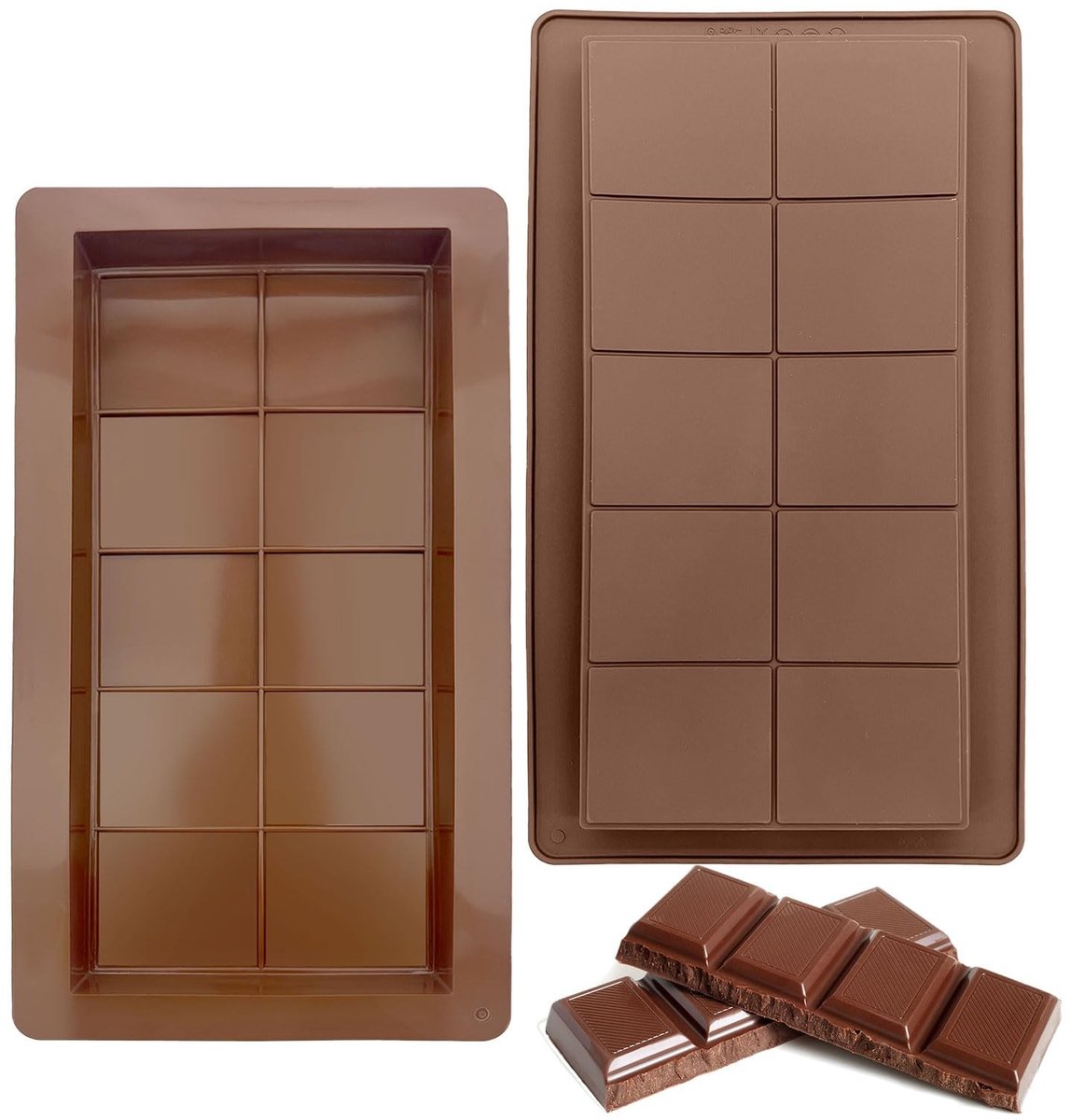 Solidchoice - Silicone Chocolademallen voor Thuisbakken, 2 Stuks