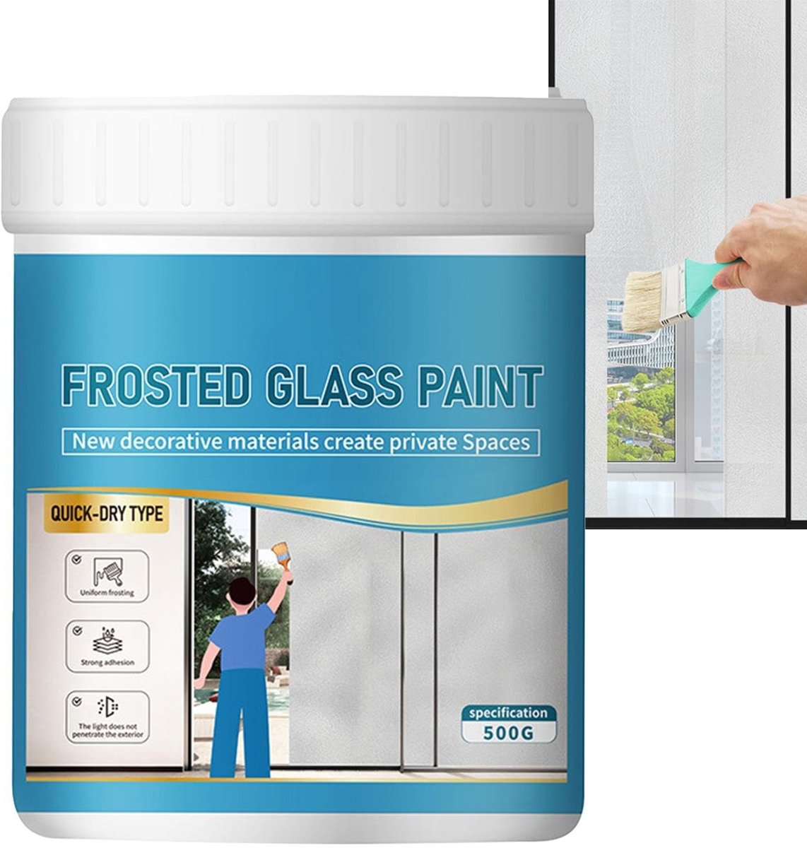 Solidchoice - Waterdichte Matglas Verf voor Glazen Privacy