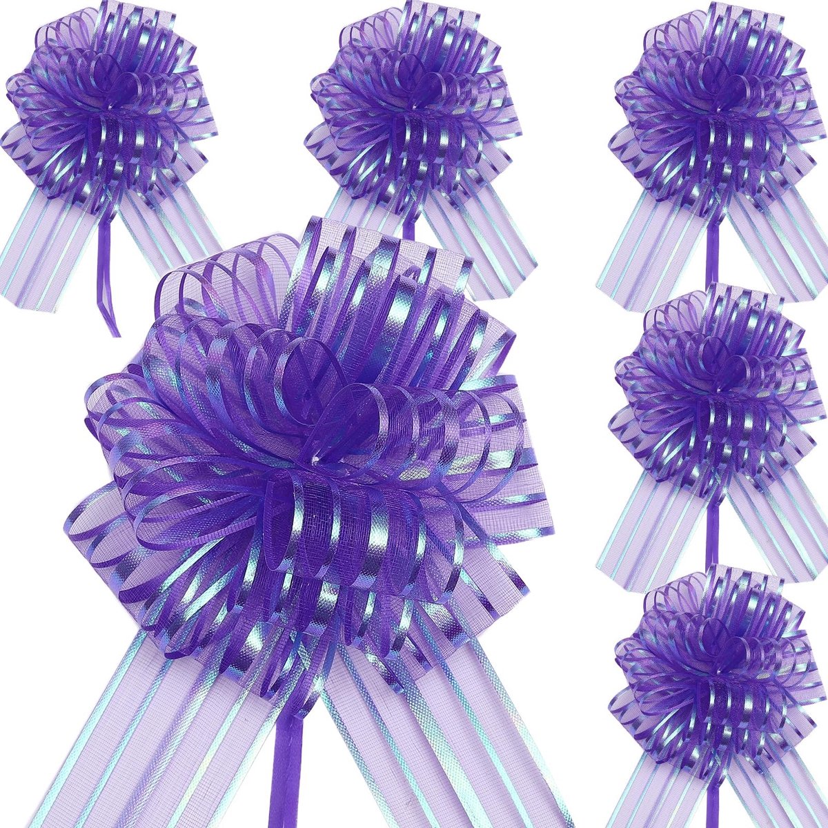 Solidchoice - Set van 6 Grote Organza Trekstrikken voor Geschenken en Decoratie