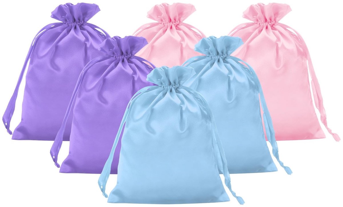 Solidchoice - Set van 6 Satijnen Geschenkzakken voor Sieraden en Geschenken