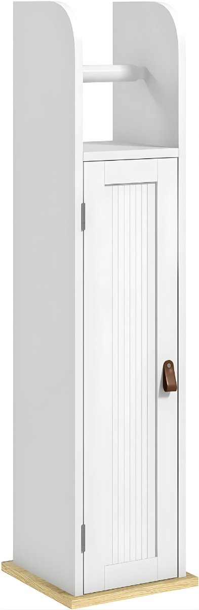 AHD® Toiletrolhouder - Toiletrolhouder Staand - Toiletkastje - Wit - 20cm x 20cm x 80cm
