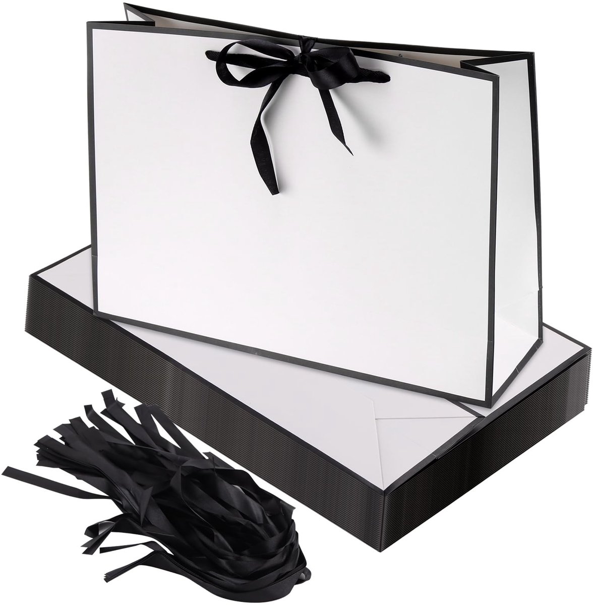 Solidchoice - 30 Pack Grote Witte Geschenkzakken met Handgrepen - Perfect voor Feestdagen