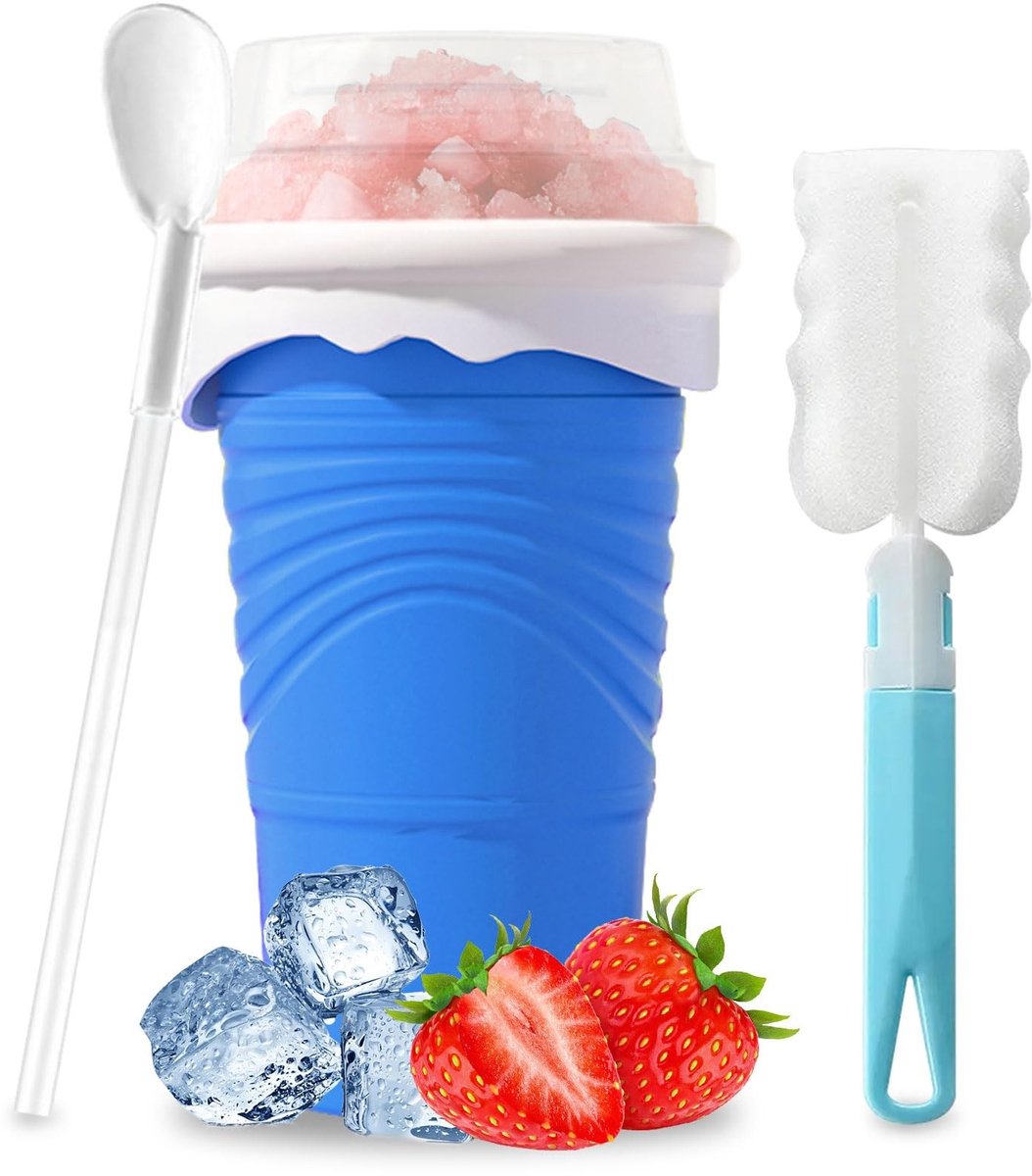 Solidchoice - Siliconen Squeeze Cup met Rietjeslepel voor Slushies