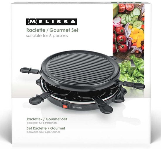 Melissa 16300032 - Raclette en Gourmetset - 6 Personen - 800 W - Ø 29 cm - Antiaanbaklaag — afbeelding 2