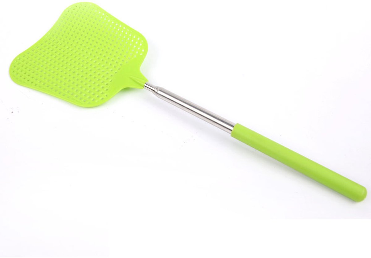 2 Uitschuifbare vliegenmeppers – Duurzaam, slagvast kunststof – Breukbestendig – Geschikt voor binnen, terras, tuin en buiten – Uitschuifbaar tot 55,5 cm.