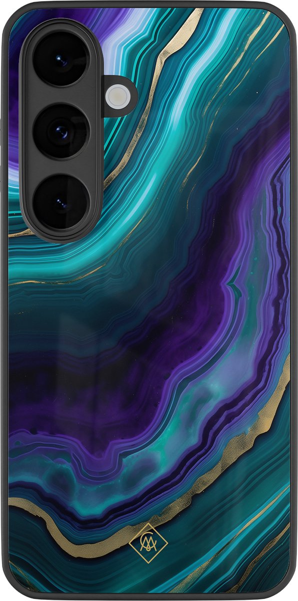 Casimoda® hoesje - Geschikt voor Samsung Galaxy S26 - Smaragd Paars Groen - Luxe Hard Case Zwart - Backcover telefoonhoesje - Paars