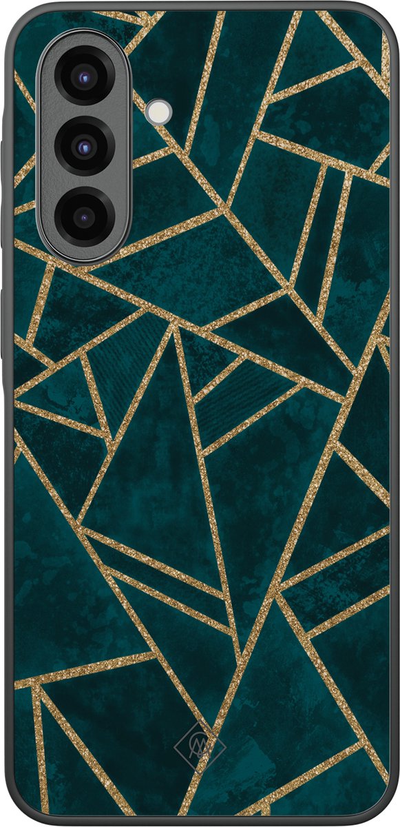 Casimoda® hoesje - Geschikt voor Samsung Galaxy A37 - Blue Shapes - Zwart TPU Backcover - Geometrisch patroon - Blauw