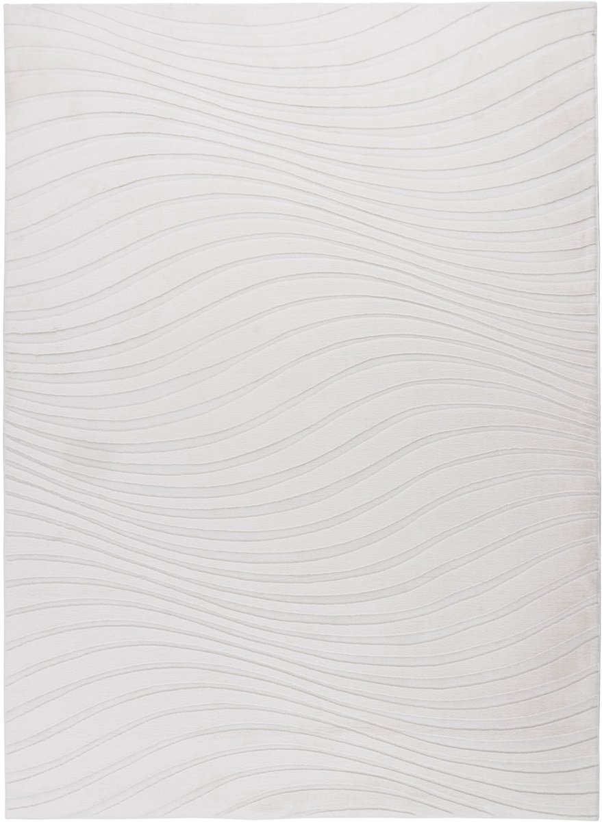 Padiro laagpolig vloerkleed 160 x 230 cm - crème / off-white - modern abstract design - geschikt voor vloerverwarming - van polyester