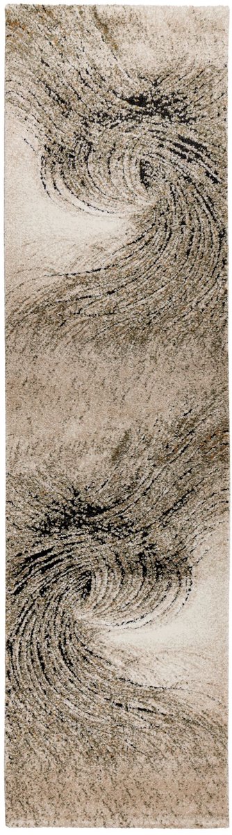 Padiro laagpolig vloerkleed 80 x 300 cm - groen - modern abstract design - geschikt voor vloerverwarming - van polypropyleen en polyester