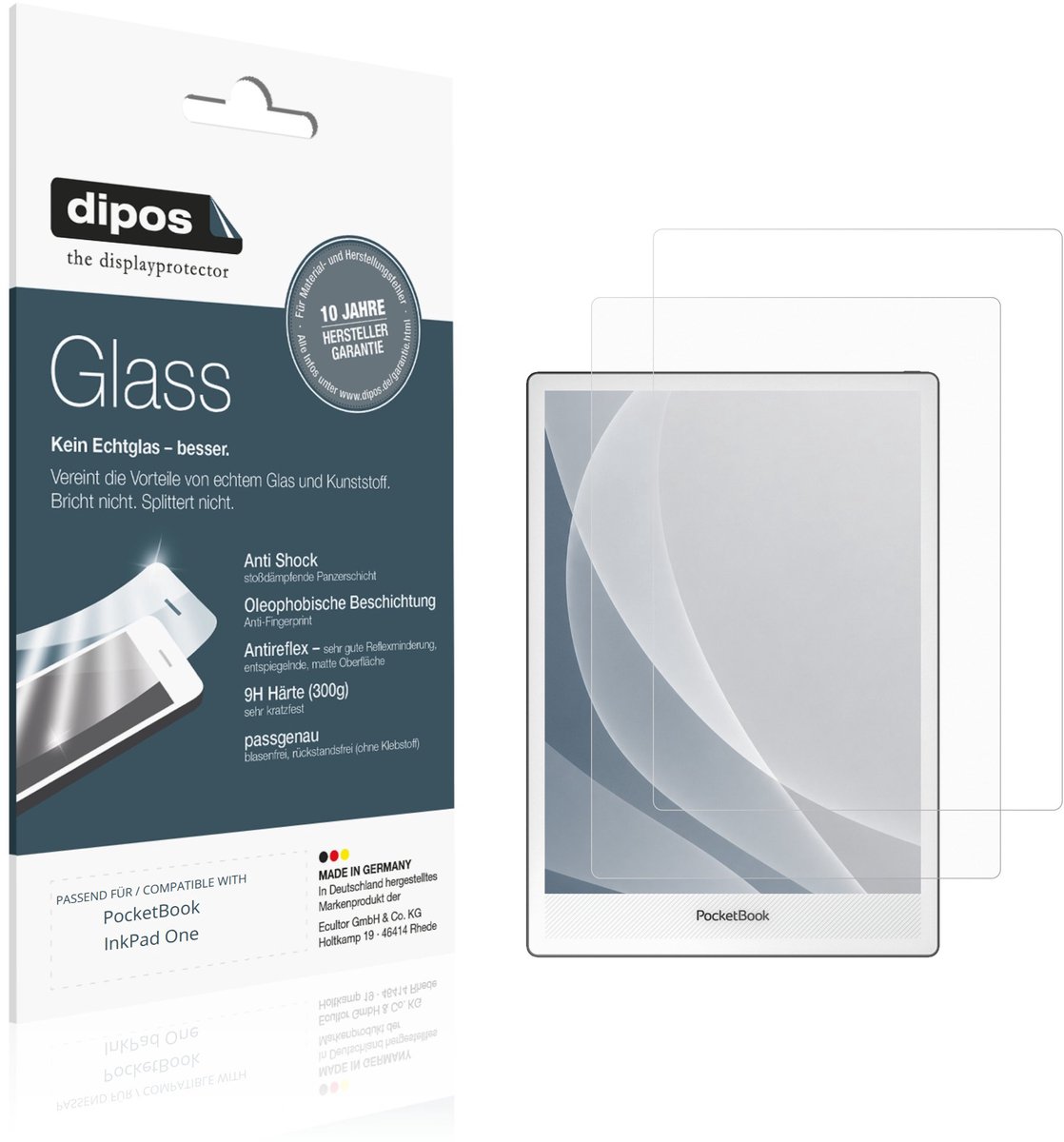 dipos – 2x Matte Pantserfolie geschikt voor PocketBook InkPad One | 9H Screenprotector
