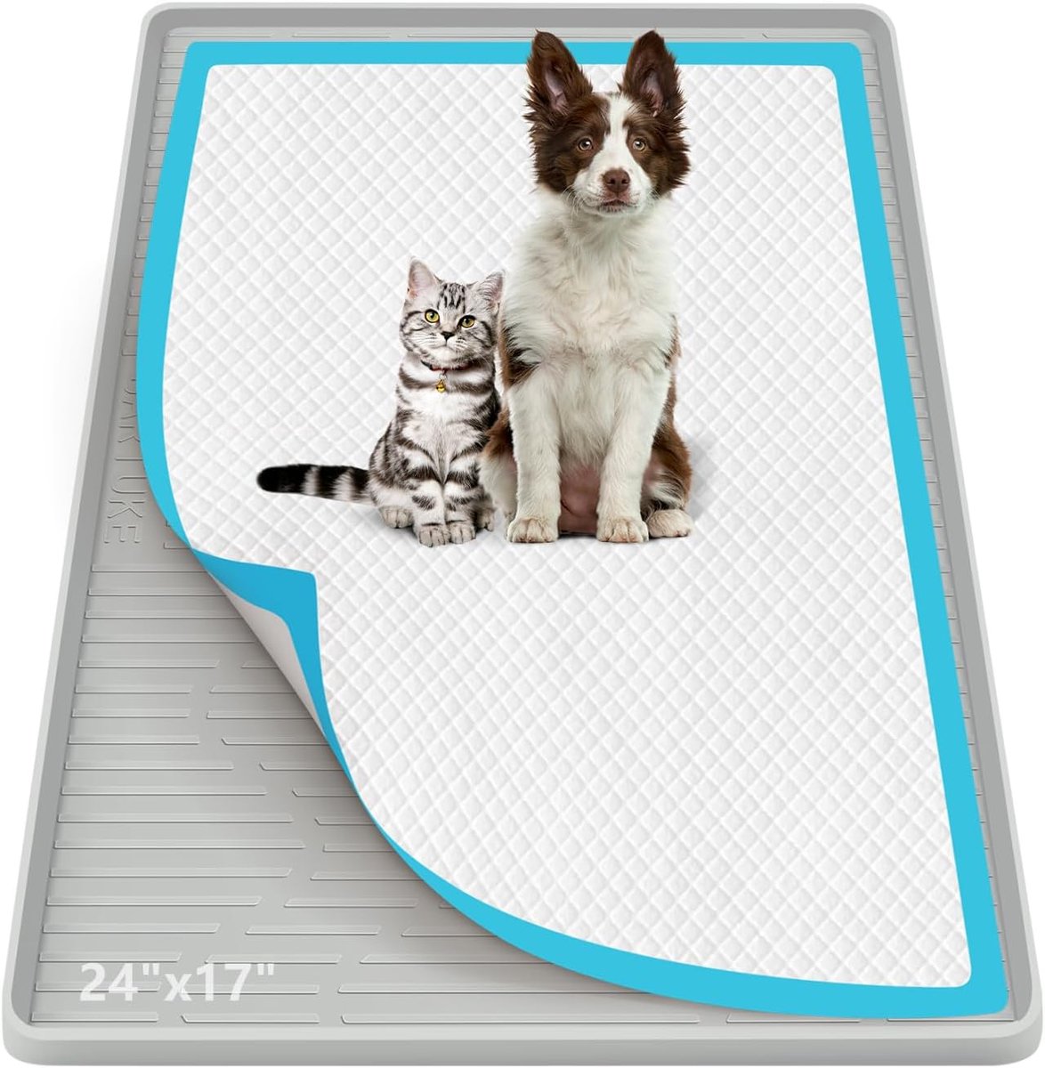 Dog Urine Catcher Mat, 61 x 43 cm, Silicone Urine Catcher Mat, High Edge, Leak-proof, No Spills, Training Mat to - ShopVlot