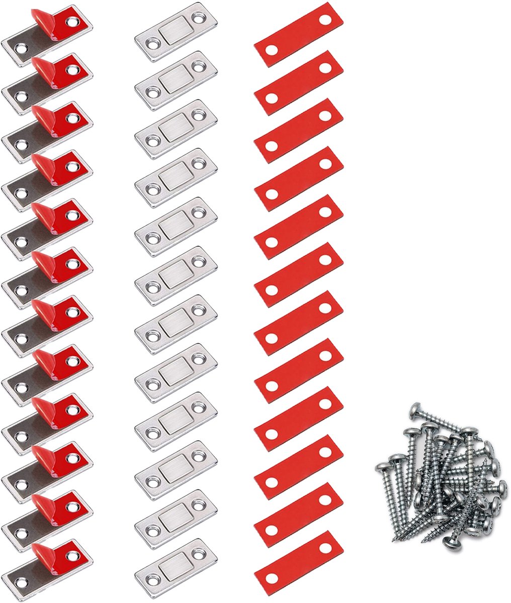 COVREO Magnetische kastsluiting 12-pack, staal, voor schuifdeuren en lades