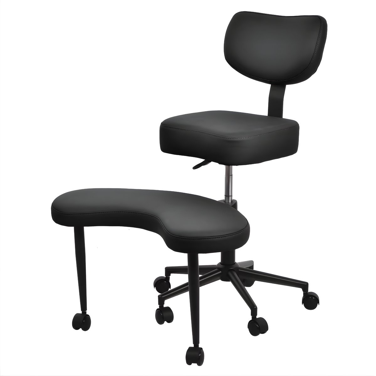 Meditatiestoel Ergonomisch - Yoga stoel - Zwart - Voor Ontspanning & Relax - Met Gekruiste Benen en Verstelbare Beensteun - Comfortabele Zitervaring