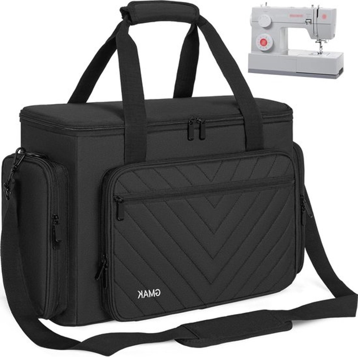 Draagbare naaimachine tas, Zwart, Ideale organizer voor naaibenodigdheden en accessoires