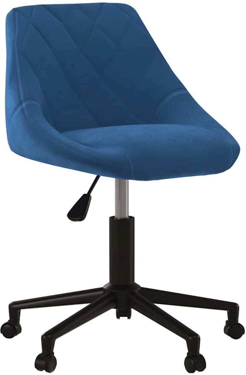 vidaXL Kantoorstoel - draaibaar - fluweel - blauw