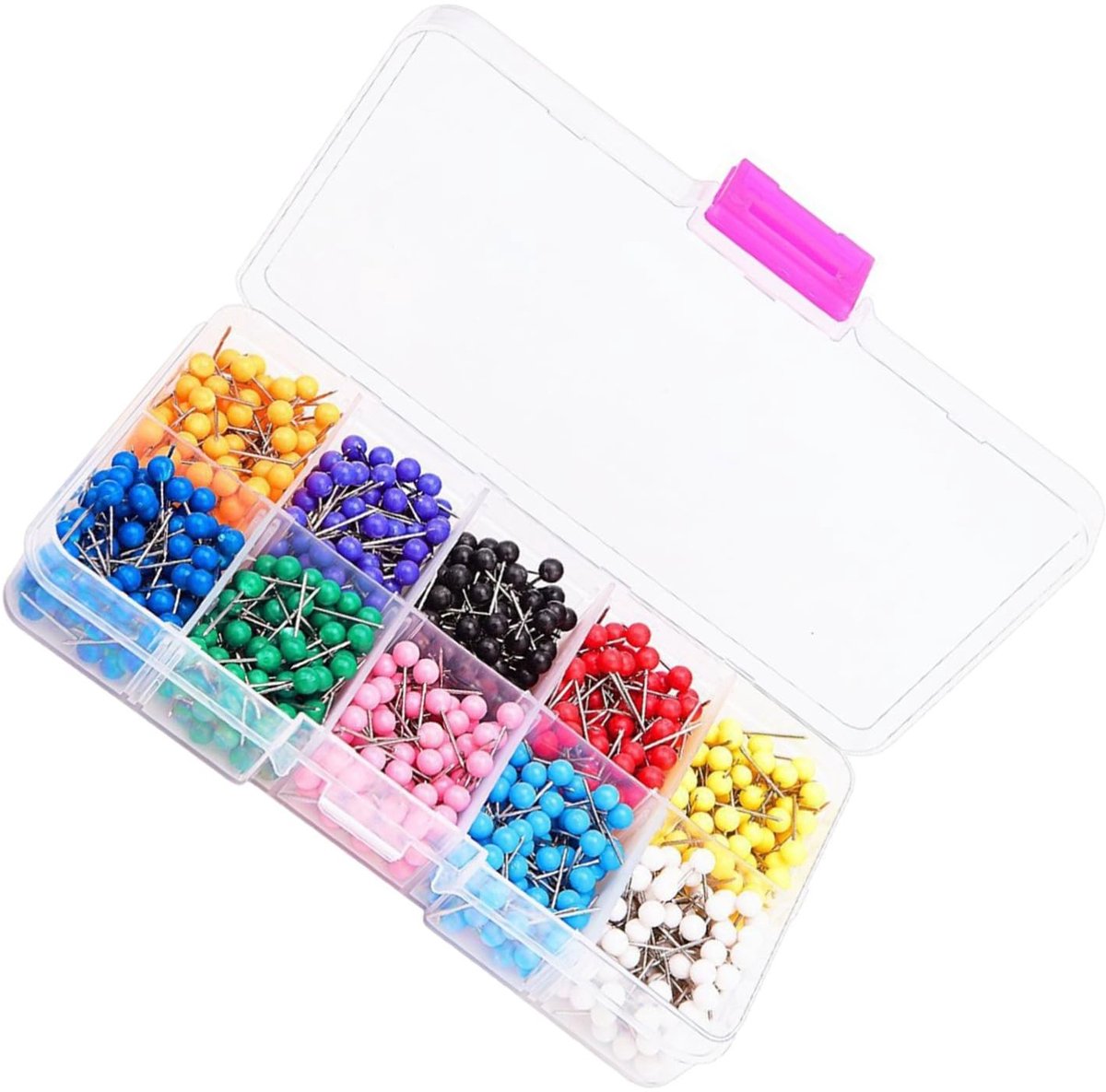 Solidchoice - 1000 Stuks Decoratieve Plastic Duimspijkers - Veilig en Veelzijdig voor Kantoor en School