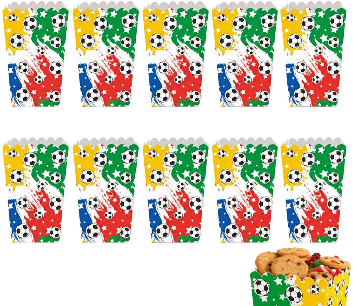Solidchoice - Set van 10 Popcorn Dozen voor Feestjes en Verjaardagen