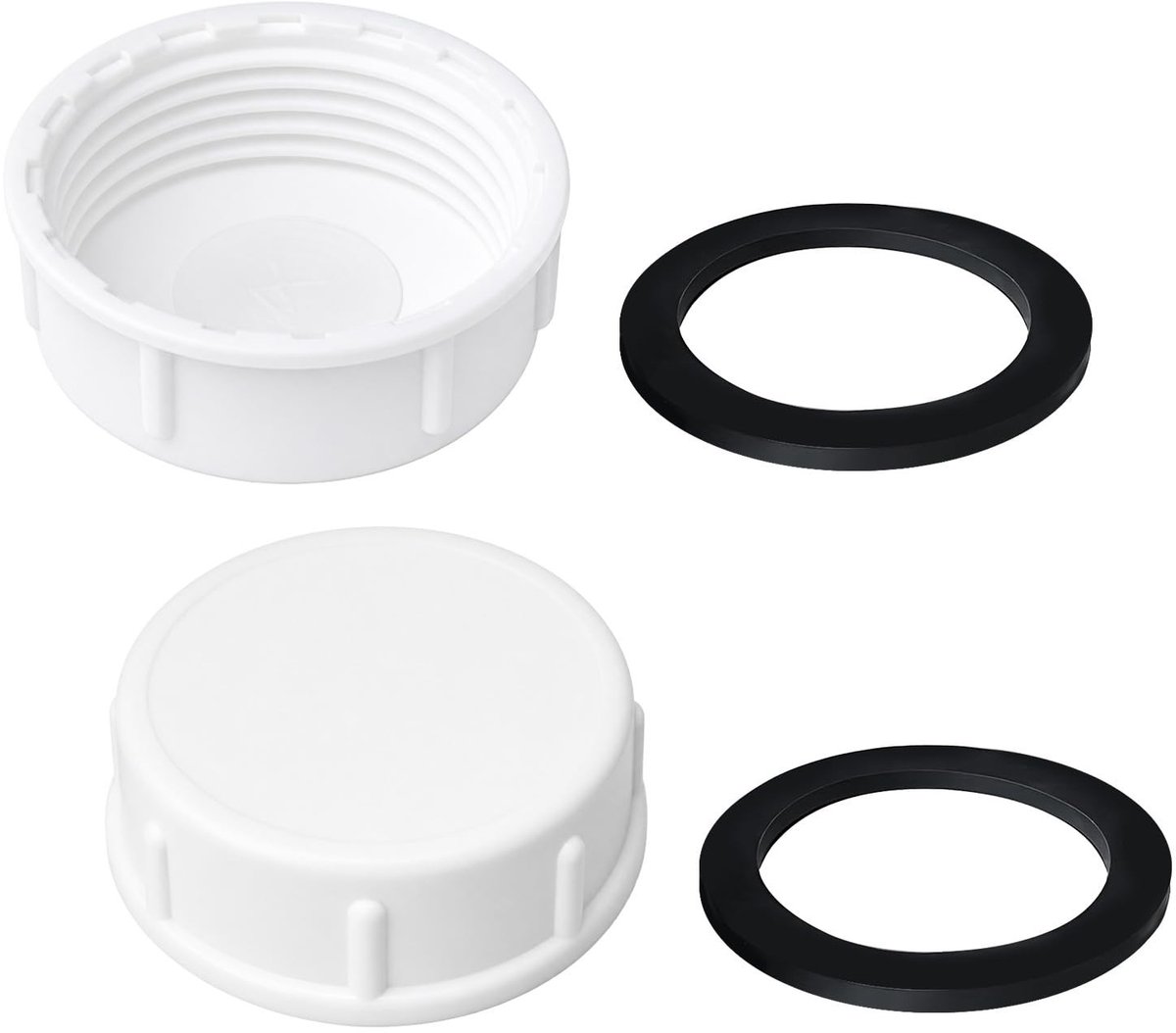 Solidchoice - Set van 2 40mm Afsluitdoppen met Rubber Afdichting