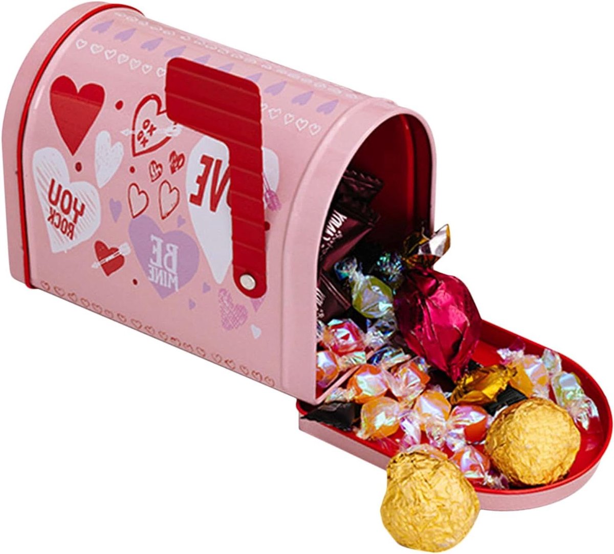 Brievenbus Blik - Kaartenbox Decoratief - Romantische Gelegenheden - Speciaal Ontworpen - 135 x 8 x 95 cm - Roze