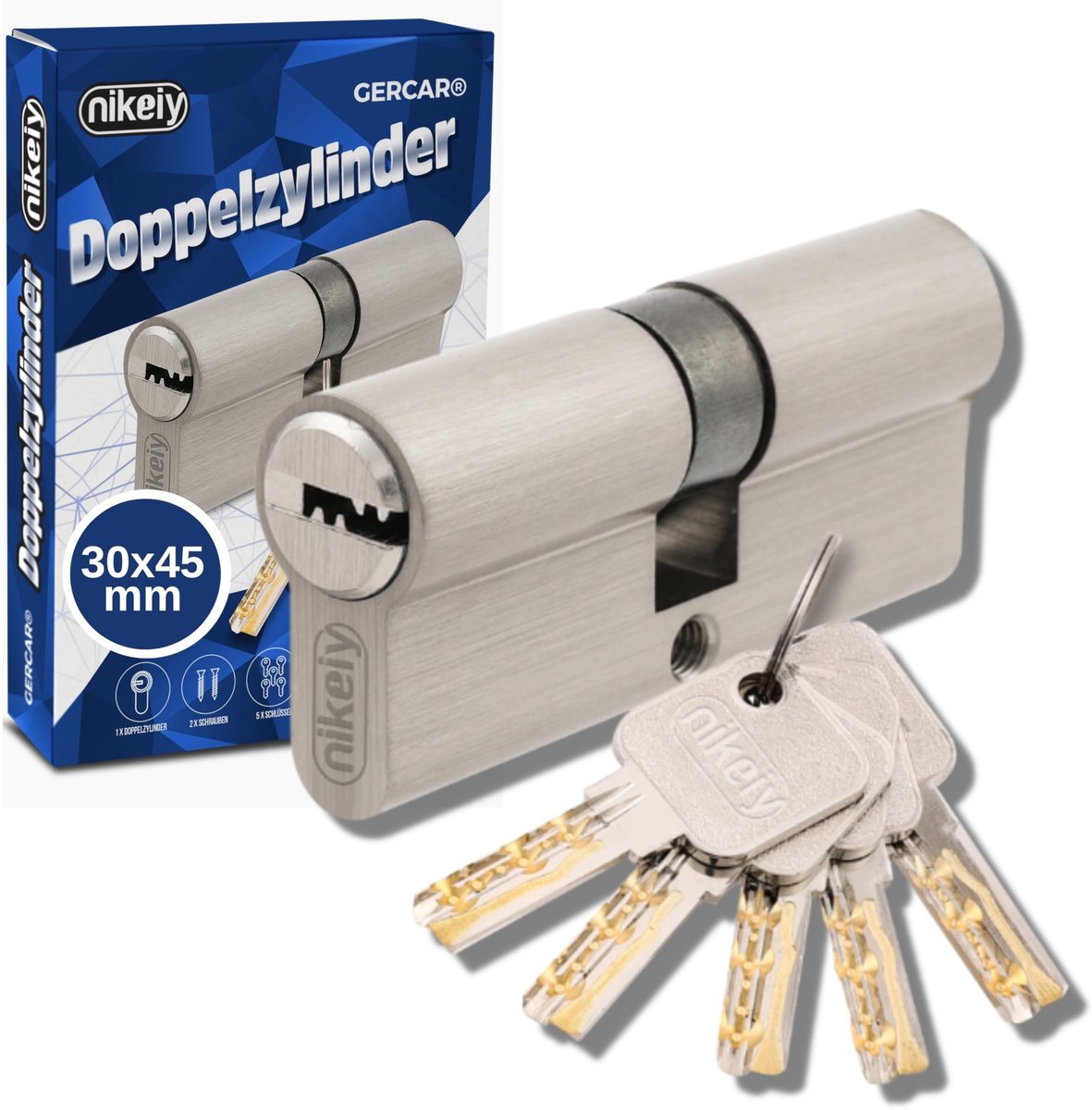 Solidchoice - Profielcilinderslotenset met 5 Sleutels