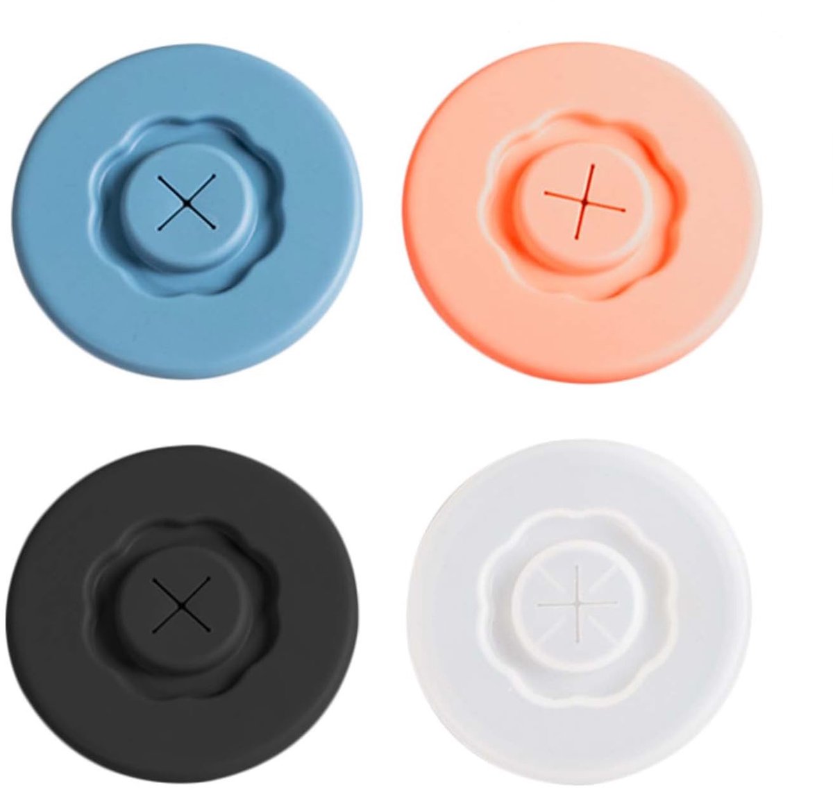 Solidchoice - Set van 4 Rekbare Siliconen Lids, Universele Deksel voor Drinkbekers