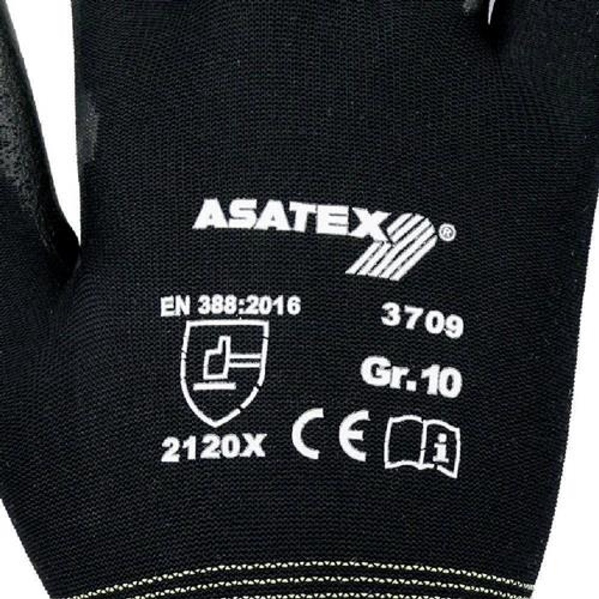 ASATEX handschoenen zwart polyamide maat 9 - 3709/9