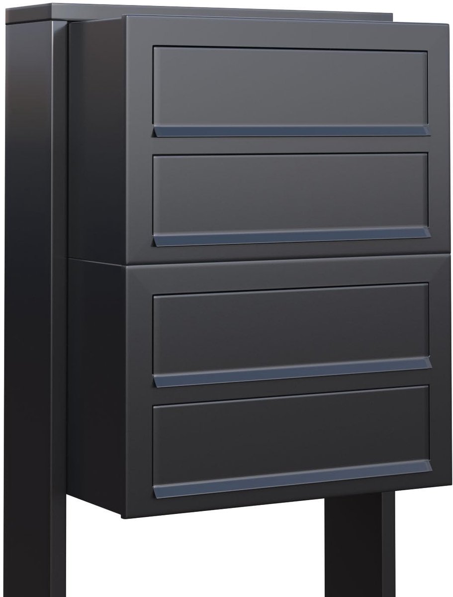 Solidchoice - Brievenbussysteem Cube for Four - Antraciet Design
