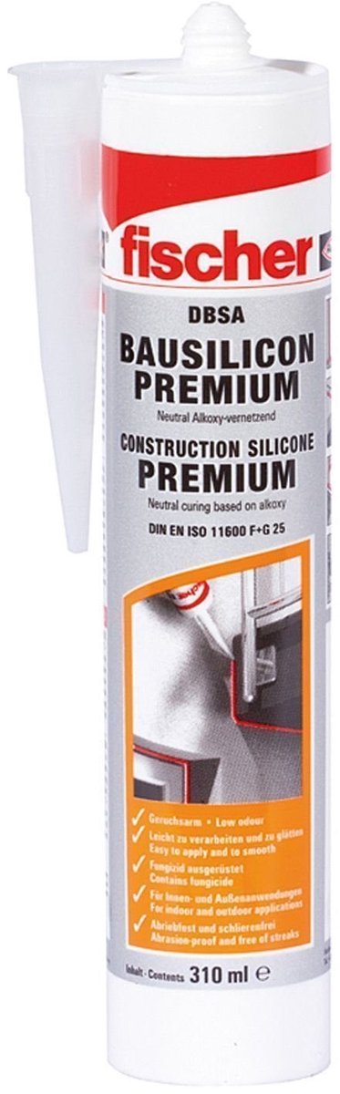 Fischer 1x Bouwsiliconen Premium 310 ml DBSA GR grijs - 053092