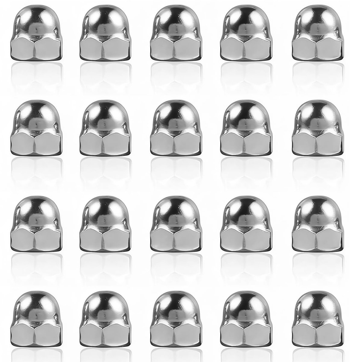 Solidchoice - 20 Stuks Roestvrij Stalen Dopmoeren M10 - Zeskantige Bevestigingsmoeren