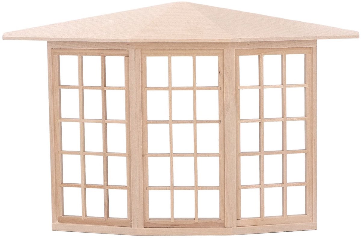 Solidchoice - Poppenhuis Erker van Berkenhout - Perfect voor Doe-Het-Zelf Projecten